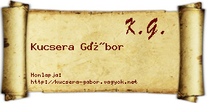 Kucsera Gábor névjegykártya